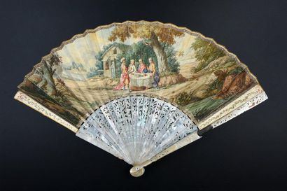 null Abraham and the angels, circa 1740
Folded fan, the sheet of skin, mounted in...