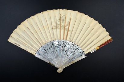 null Abraham and the angels, circa 1740
Folded fan, the sheet of skin, mounted in...