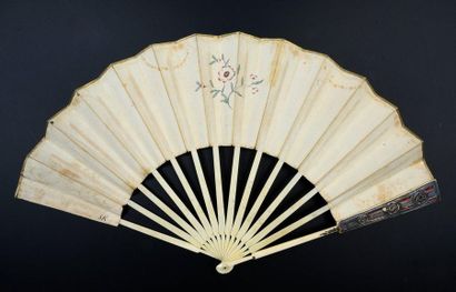 null Folded fan, circa 1770
Folded fan, the double sheet of paper, painted in gouache,...
