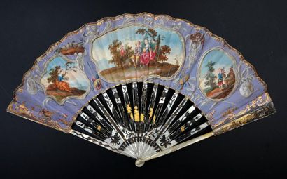 null Cultiver son jardin, vers 1760-1770
Éventail plié, la feuille double en papier...