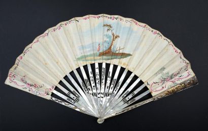 null Cultiver son jardin, vers 1760-1770
Éventail plié, la feuille double en papier...