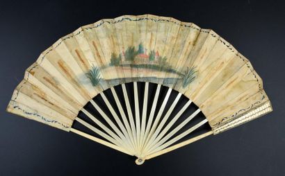 null Life on the farm, circa 1770-1780
Folded fan, the double sheet of gouache wallpaper...