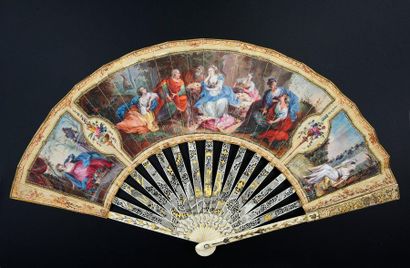 null The story of Telemachus, circa 1770-1780
Folded fan, the silk leaf painted with...