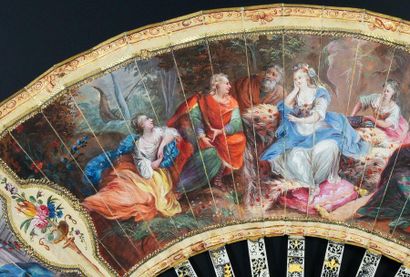 null The story of Telemachus, circa 1770-1780
Folded fan, the silk leaf painted with...