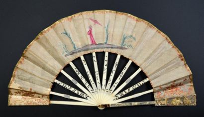 null Conversation in the garden, circa 1770-1780
Folded fan, the double sheet of...