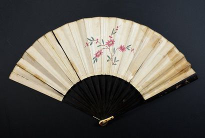 null Chinoiseries, circa 1770-1780
Folded fan, the wallpaper sheet of a scene in...