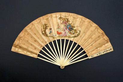 null The fortune-teller, circa 1780-1790
Folded fan, the double sheet of paper engraved...