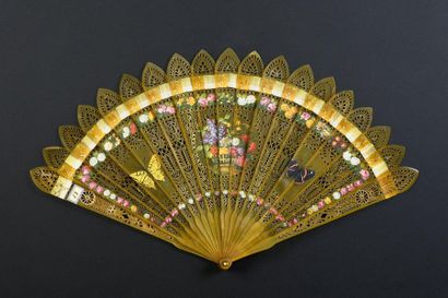null The two butterflies, circa 1820
Small broken horn fan pierced with stylized...