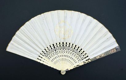 null The checkerboard, circa 1830-1840
Folded fan, the sheet of skin, mounted in...