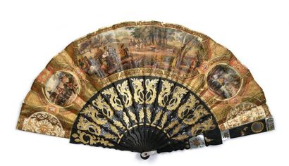 null Les chasses de Louis XIV, circa 1850
Folded fan, double sheet of lithographed...