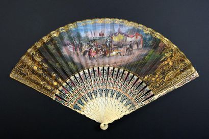 null Medieval Tournament, ca. 1840-1850
Folded fan, the lithographed paper sheet...