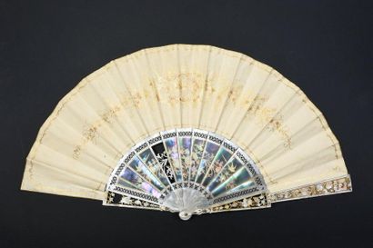 null The sun in the clearing, circa 1860-1880
Folded fan, the skin sheet painted...