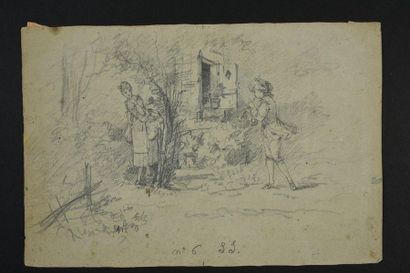 null Le joueur de pipeau, vers 1880
Esquisse au crayon sur papier grisé, pour une...