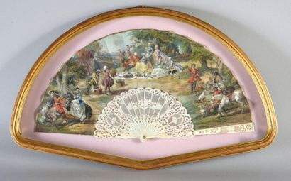 null The hunting lunch, circa 1880
Folded fan, the sheet of wallpaper in the taste...