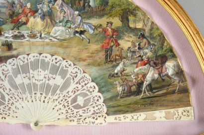null The hunting lunch, circa 1880
Folded fan, the sheet of wallpaper in the taste...