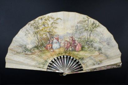 null "L. de Bailliencourt", Les plaisirs chantants, circa 1890-1900
Folded fan, the...