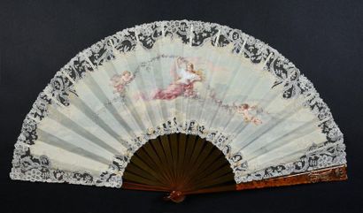 null Anfray,Flore et les amours, circa 1890-1900
Folded fan, the sheet in skin, mounted...