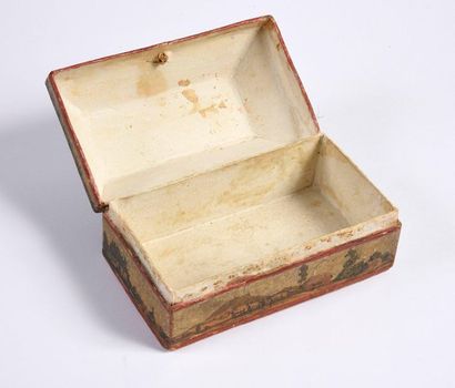 null Arte povera, 18th century
Rectangular cardboard box. Lid with cut off sides....