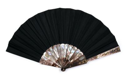 null Albert, Spanish Gallantry, circa 1890
Folded fan, the black silk leaf painted...