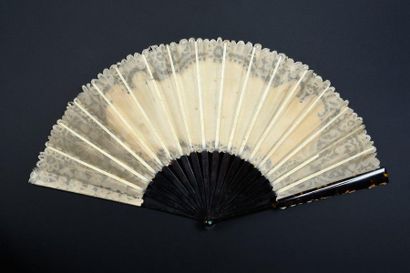 null The gallant gardener, circa 1900
Folded fan, the skin leaf painted with a gallant...