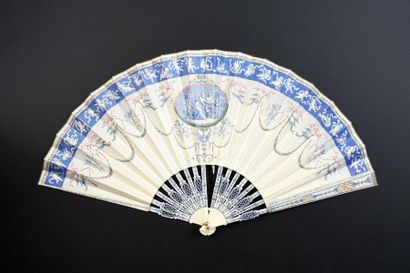 null Amours à Pompéï, circa 1913
Folded fan, the double skin leaf very finely painted...