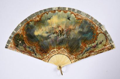 null Mark Antony and Cleopatra, circa 1900
Broken bone fan painted with a scene in...