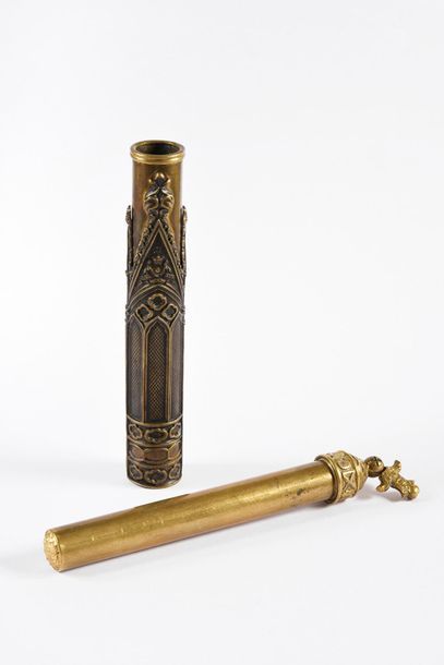 null Écran à bougie portable, Angleterre, vers 1830-1840
En bronze doré circulaire,...