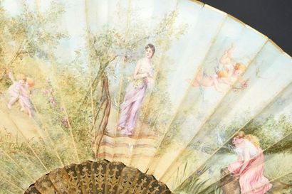 null B. Sivard, La douceur du printemps, circa 1920
Folded fan, the double leaf in...