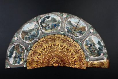 null Landscape of China, China, circa 1850
Large fan, double sheet of paper. The...