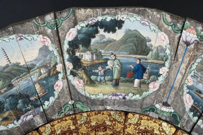 null Landscape of China, China, circa 1850
Large fan, double sheet of paper. The...