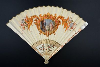 null The Triumph of Love
Folded fan, the sheet of skin painted in the 18th century...