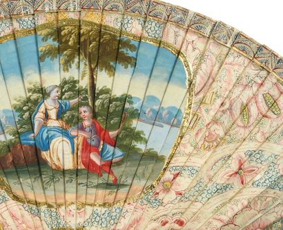 null Renaud under the spell, circa 1720
Ivory* painted fan of the broken type by...