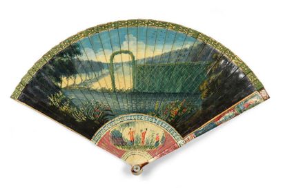 null Moses rescued from the waters, circa 1700
Broken bone fan painted and varnished...