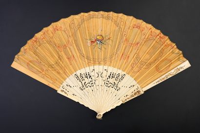 null In the antique spirit, circa 1920
Folded fan, the double silk leaf painted in...