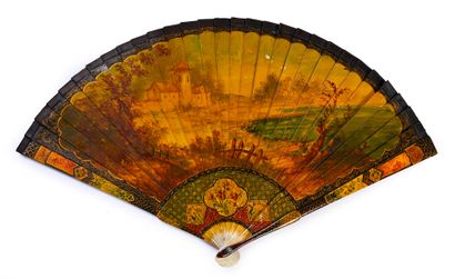 null Lunch in the open air, around 1900
Broken type fan painted and varnished, in...