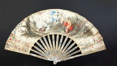 null The Sleep of Endymion, ca. 1770-1780.
Folded fan, skin sheet mounted in English...