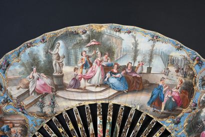 null Walk in the garden, circa 1760
Folded fan, the double sheet in gouache paint...
