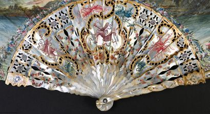 null Spring Bouquets, ca. 1750
Folded fan, the skin leaf painted with gouache of...