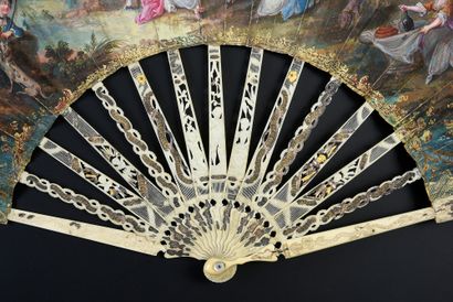 null The Partridge Offering, ca. 1770-1780
Folded fan, the skin sheet lined with...