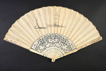null Wedding, circa 1750
Folded fan, the leaf in skin, mounted in English and painted...