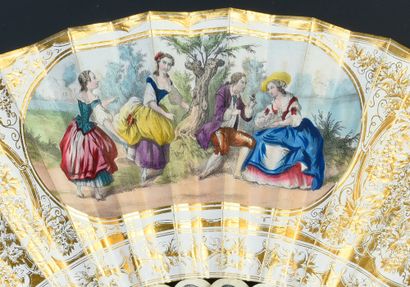 null In the spirit of the eighteenth century, circa 1850
Folded fan, the double sheet...