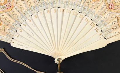 null Fan for a ball, circa 1880
Folded fan, the double sheet in skin painted with...