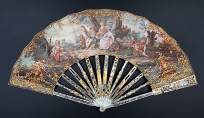 null Portraits of damsels in miniature, circa 1780
Folded fan, the double gouache-painted...