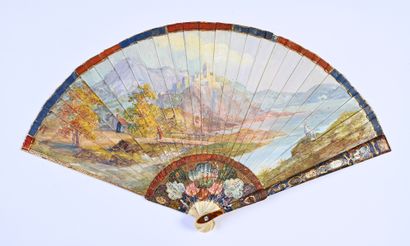 null The bouquet, around 1900
Fan of broken type in bone painted in the taste of...