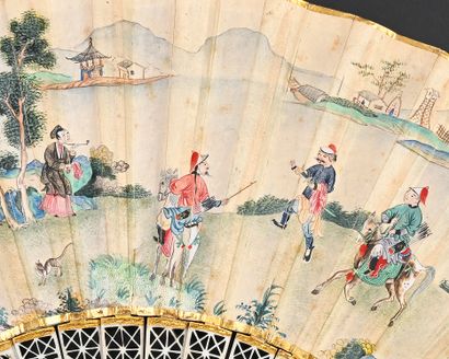 null Meeting of combatants, China, ca. 1750
Folded fan, the double sheet of wallpaper...