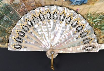 null The Joys of Spring, ca. 1890
Folded fan, the double sheet in painted skin, after...