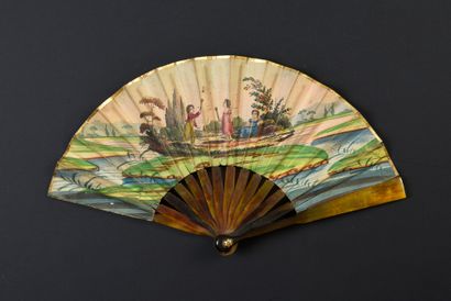 null Children's games, circa 1820
Rare folded fan, for little girl or doll. The double...