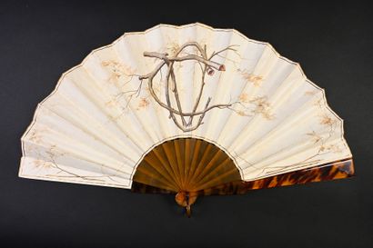 null Exotic Landscape, ca. 1890
Folded fan, the double skin sheet painted with gouache...