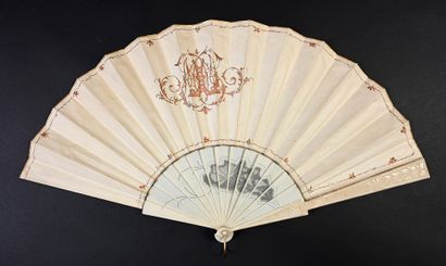 null Family happiness, circa 1880
Folded fan, the double sheet in painted skin of...