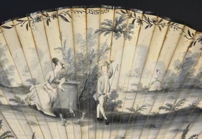 null Three little hens, circa 1770
Folded fan, the skin sheet mounted in English...